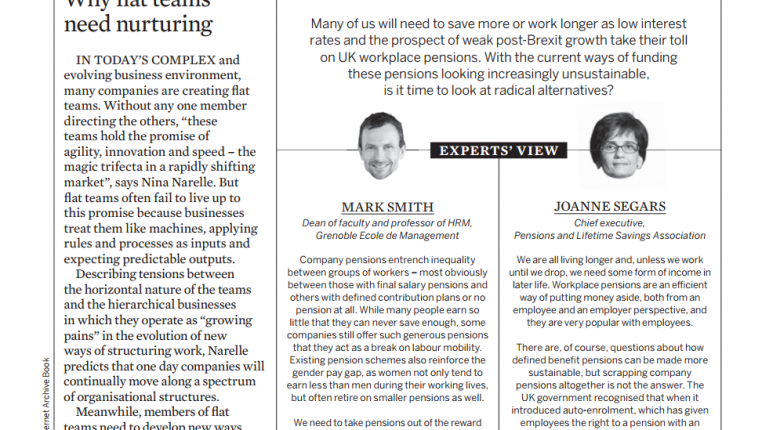 Why Flat Teams Need Nurturing in Work Magazine