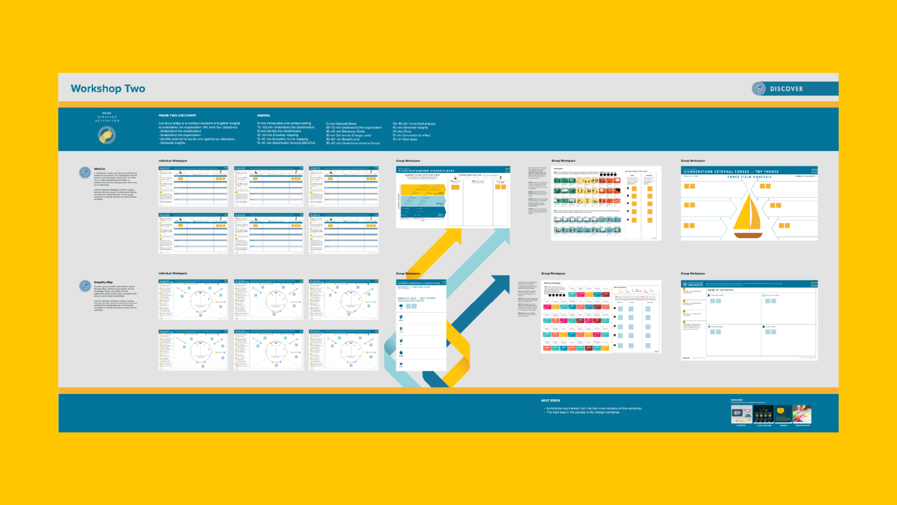Screenshot of a MURAL dashboard against a yellow background.