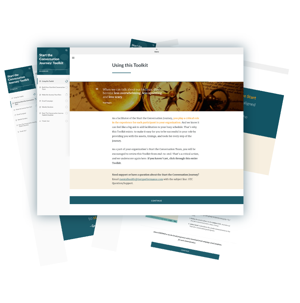 Stack of 3 pages from the toolkit.