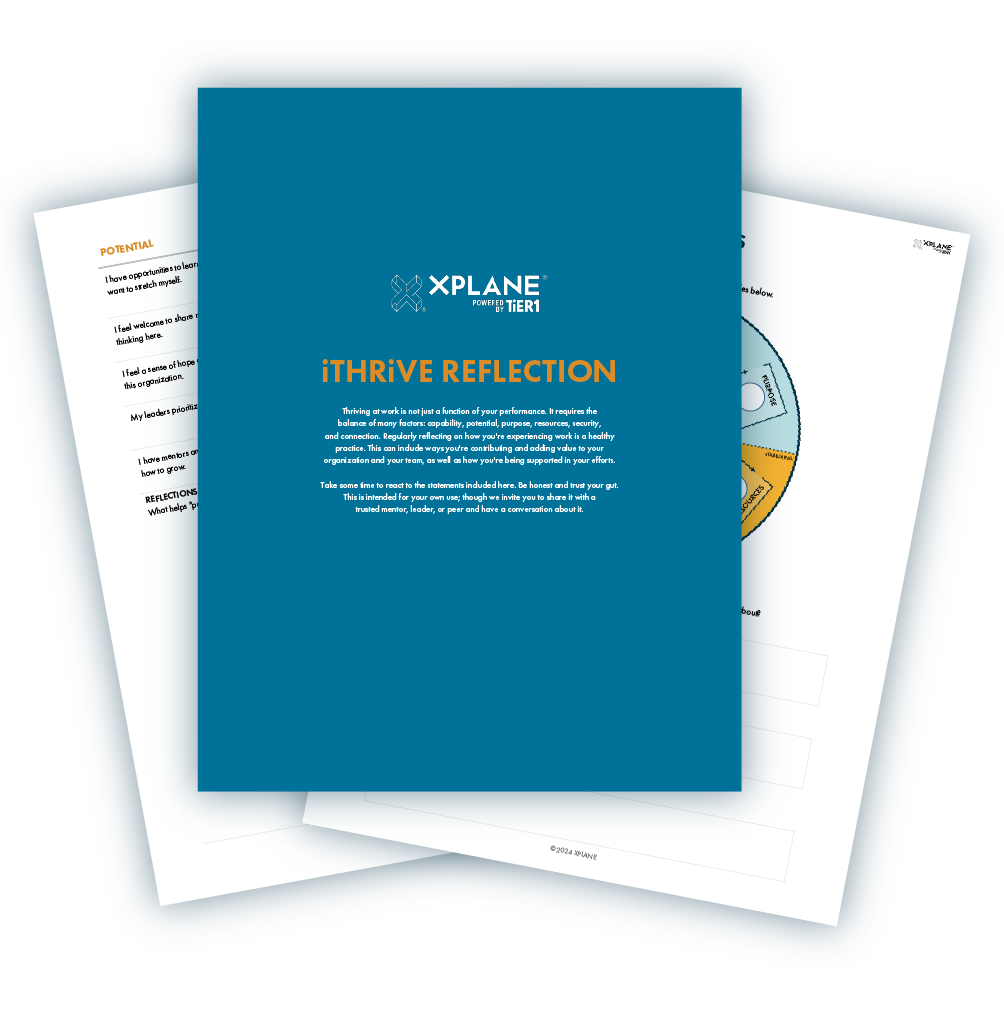 Stack of 3 pages from the reflection tool